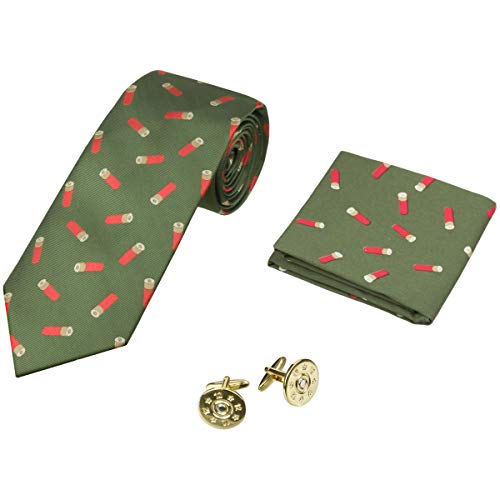 Jack Pyke - Set de regalo - Corbata, pañuelo y gemelos - Cartucho - Verde