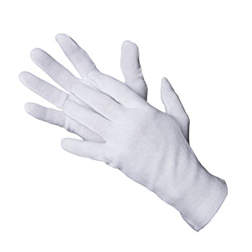 Jah 801 algodón Guante, que garantiza, ligera, color blanco, tamaño 8, 24 unidades)