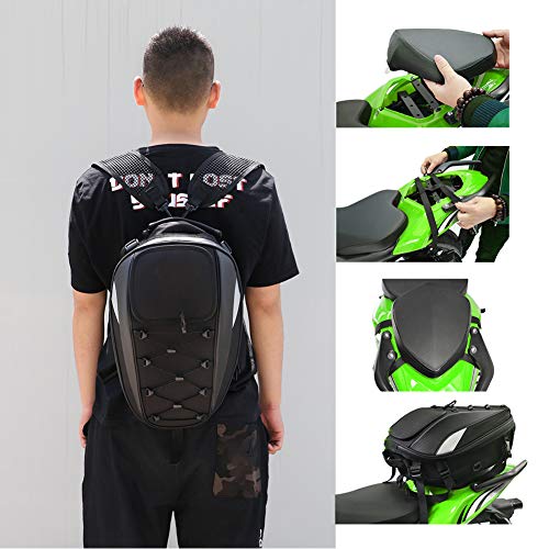 JFG RACING - Bolsa de equipaje impermeable para motocicleta, bolsa para asiento, sillín, multifuncional, para moto, mochila, estilo deportivo