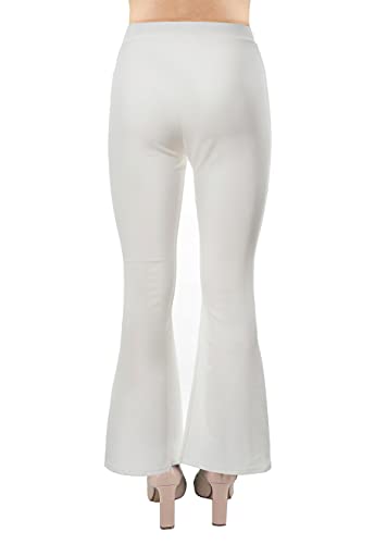 Jophy & Co - Pantalón Cabana para mujer - Made in Italy - Ligero, cómodo y de piernas anchas - Estilo mono elastizado de tela - Modelo n. 6038 Color blanco. XL