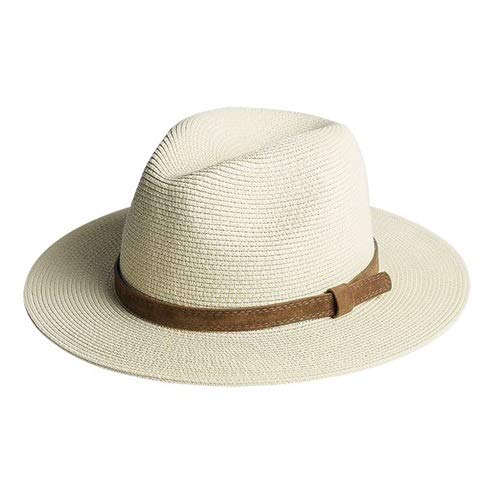 JSJJAUJ Sombrero para el Sol Sombrero de Panamá Sombrero de Verano Sombreros para Mujer Hombre de Playa Hombre de Paja para Hombres Protección UV (Color : New Beige Hat, Size : L)