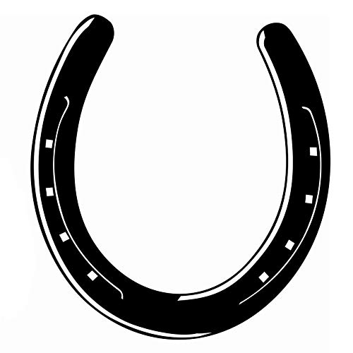 Juego de 3 pegatinas de herradura, diseño de caballo y pony, para coche, decoración de pezuñas, hierro negro brillante (K040)