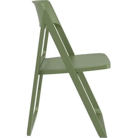Juego de 4 sillas plegables de polipropileno y fibra de vidrio (verde)