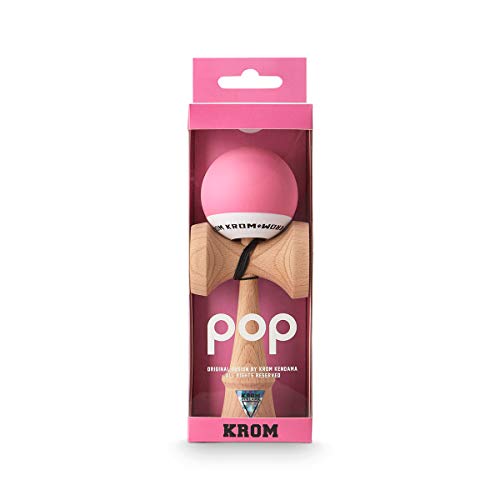 Juguete KROM Kendama – POP Pink – Resistente y Duradero – Mejora tus Habilidades Cognitivas – Mejora el Balance, los Reflejos y la Creatividad – Kendama Modelo Pro Hecho Para Principiantes y Expertos