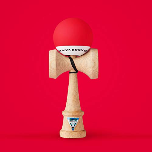 Juguete KROM Kendama – POP Red – Resistente y Duradero – Mejora tus Habilidades Cognitivas – Mejora el Balance, los Reflejos y la Creatividad – Kendama Modelo Pro Hecho Para Principiantes y Expertos