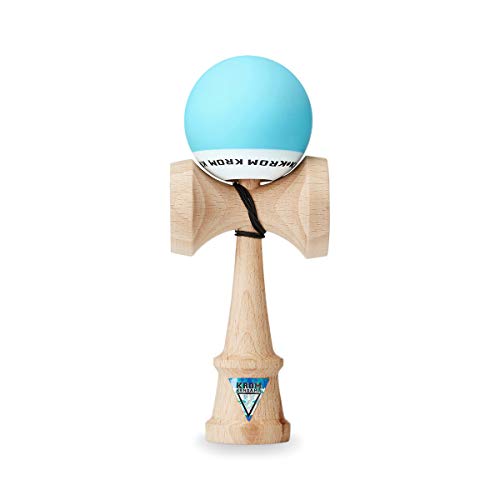 Juguete KROM Kendama – POP Sky Blue – Mejora tus Habilidades Cognitivas – Mejora el Balance, los Reflejos y la Creatividad – Kendama Modelo Pro Hecho Para Principiantes y Expertos