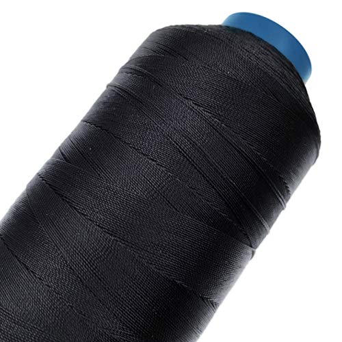 JZK 1500 yardas T70 69 # negro fuerte durable enlazado hilo de coser de nylon para tapicería cuero jeans lona alfombra cortina rebordear para máquina industrial, overlock, costura a mano