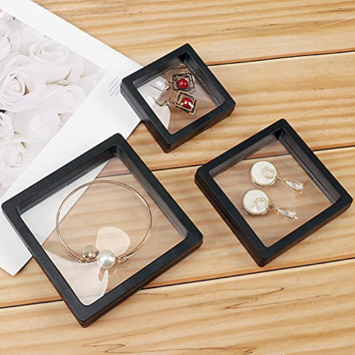 Kagodri Caja de almacenamiento de película de polietileno transparente, resistente al polvo, decoración para anillos