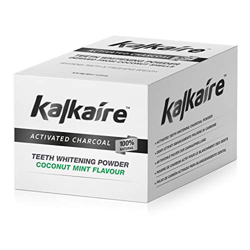 Kalkaire Black Edition Polvo de carbón blanqueador activado para dientes más blancos y encías saludables - Polvo blanqueador de carbón con sabor a menta y coco de Antilla Health