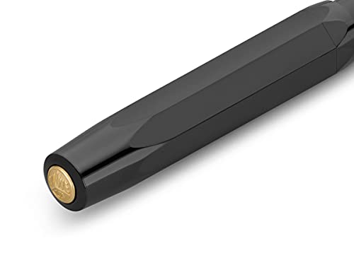 Kaweco Classic Sport - Bolígrafo de tinta de gel para zurdos y diestros (13,5 cm, con bola de cerámica, incluye mina de 0,7 mm, diseño clásico), color negro