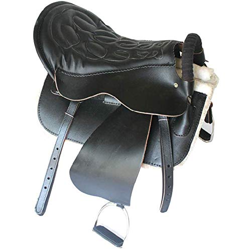 KDKDA Cuero Negro Inglés premium de uso múltiple de la silla de montar el caballo de salto TACHUELA Paquete de Iniciación Conjunto Suministros turistas silla de montar a caballo Arneses Equipo esquele