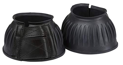 Kerbl 3211614 - Campanas de goma para saltar (2 unidades, cierre de velcro), color negro
