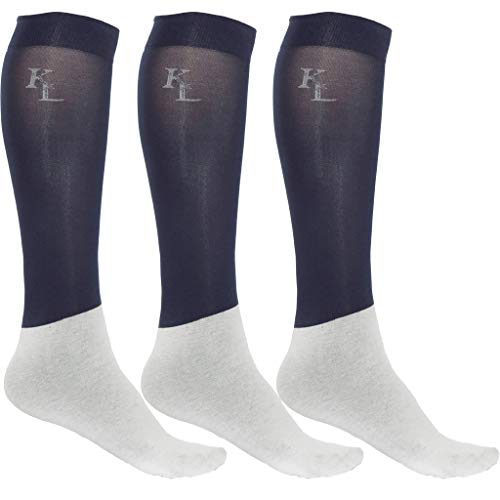 Kingsland - Lote de calcetines para hípica (3 pares), color azul, talla 36-41
