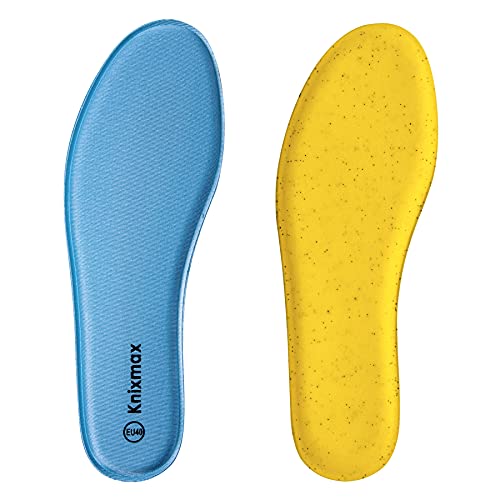 Knixmax Plantillas Memory Foam para Zapatos de Mujer y Hombre, Plantillas Confort Amortiguadoras Cómodas y Flexibles para Trabajo, Deportes, Caminar, Senderismo, EU41 Azul