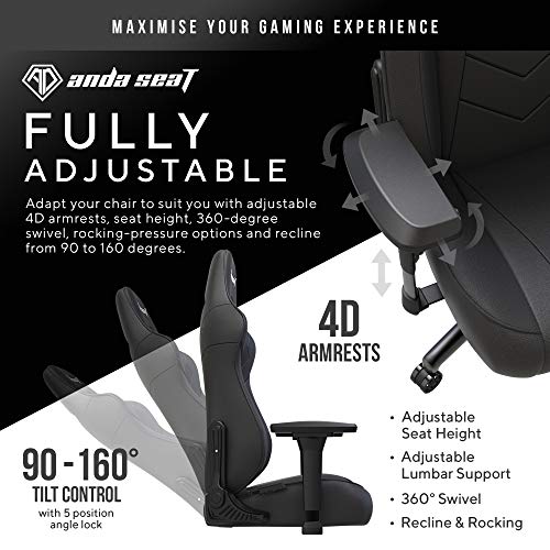 Koch Media Anda Seat Dark Demon Premium Gaming Chair Black, Metal, Negro, Large