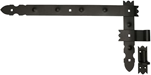 KOTARBAU® Cinta angular de hierro forjado decorativa 800 x 50 mm + banda central 6 piezas con bisagra para atornillar para puertas de puertas de porterías