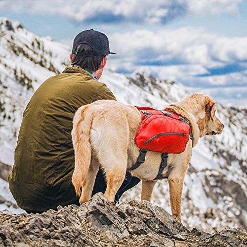 Kurgo Mochila Arnés Chaleco Bolsa Sillón para Perro para Excursionismo Senderismo Camping-Estilo Baxter-Rojo Chili, 23-50 kg
