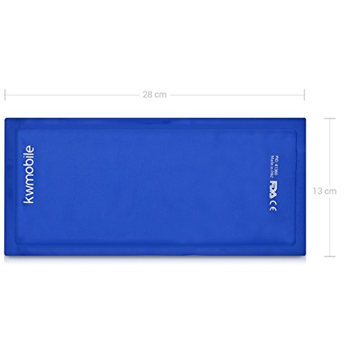 kwmobile 2x Compresa de gel frío y calor - Juego universal reutilizable - Pads de gel frío y caliente - Bandas de 28 x 13 x 1 CM - Bolsitas en azul