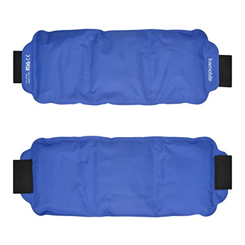 kwmobile Compresa de gel frío y caliente - Almohadilla ajustable reutilizable - Cinturón para calentar en microondas y enfriar en congelador - Azul