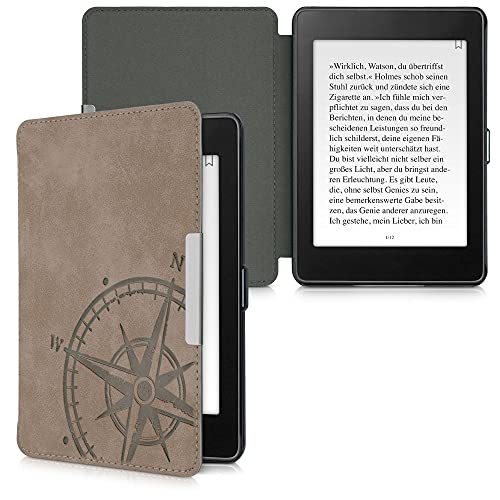 kwmobile Funda Compatible con Amazon Kindle Paperwhite (10. Gen - 2018) - Carcasa para e-Reader de Piel Ante sintética - de Aguja magnética