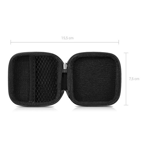 kwmobile Funda Protectora rígida Compatible con Auriculares In-Ear - Estuche Protector Duro para audífonos en Negro