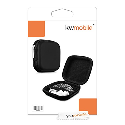 kwmobile Funda Protectora rígida Compatible con Auriculares In-Ear - Estuche Protector Duro para audífonos en Negro