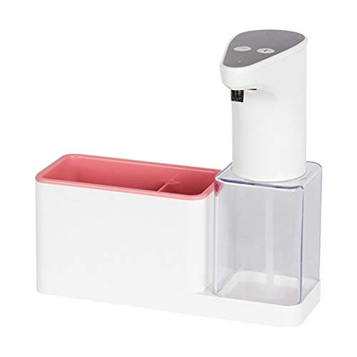 La inducción automática dispensador de jabón con Compartimiento for Almacenamiento de retención for Tiendas esponjas, cepillos de plástico y Depuradores del Fregadero de Cocina encimera dispensador
