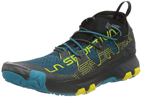 La Sportiva Unika, Zapatillas de Trail Running Hombre, Multicolor (Carbon/Tropic Blue 000), 43.5 EU