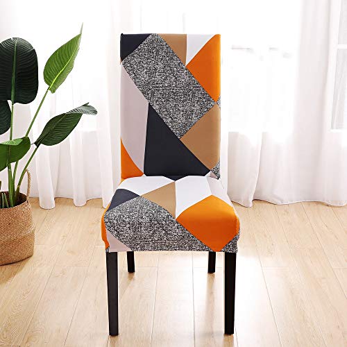 laamei Fundas para Sillas de Comedor Fundas Decorativas para Sillas Altas Pack de 1/2/4/6 Fundas Elásticas Chair Covers Lavables Desmontables Cubiertas para Sillas Muy Fácil de Limpiar