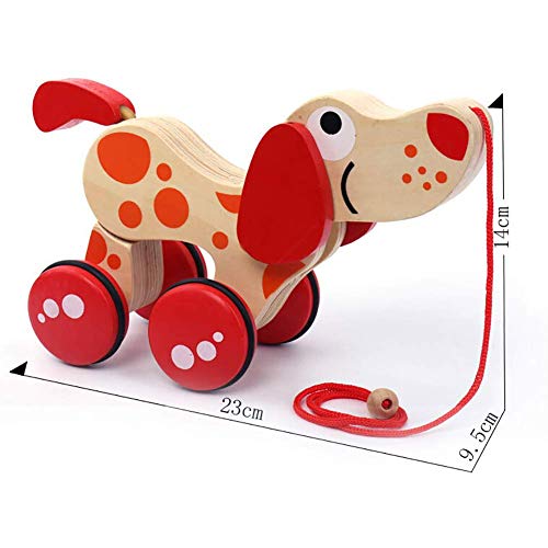 Lalia Juguete de madera de Nachzieh para perro, juguete de motricidad, multicolor, de madera, regalo para niños, juguete de habilidad motricidad multicolor, 2 + niños pequeños (perro)