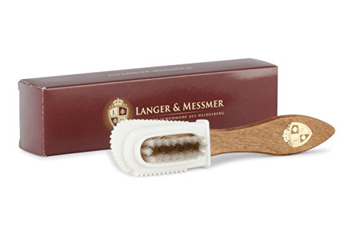 Langer & Messmer cepillo lavable para zapatos con cabezal de goma - el cepillo de gamuza para piel de ante (velours)