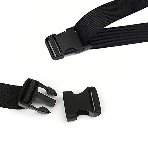 LanYing 10 Piezas 25mm/38mm Hebillas de Plástico Hebilla Lateral de Liberación Rápida para Mochila/Accesorios de Mochila Correa para el Hombro/Collar para Mascotas (Negro) (38mm)