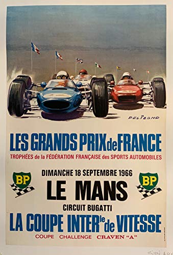 Le Mans Grand Prix Fórmula 1 - Póster de reproducción, formato 50 x 70 cm, papel 300 g, venta del archivo digital HD posible, consultaremos (tienda: cartel vintage.FR)