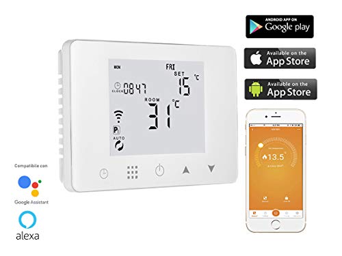 LEDLUX - Termostato digital programable para caldera de gas de pared, caja 503, calefacción por agua caliente, wifi, compatible con Amazon Alexa Echo, 3 A, 220 V, ref. LL0253