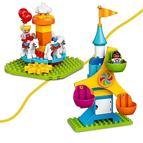 LEGO 10840 Duplo Town Gran Feria, Juguete de Construcción para Niños y Niñas a Partir de 2 años con 5 Mini Figuras y Tren
