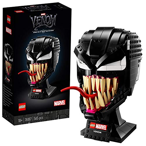 LEGO 76187 Marvel Spider-Man Venom Mask, Super Heroes Maqueta para Construir para Adultos, Set de Superhéroe Coleccionable