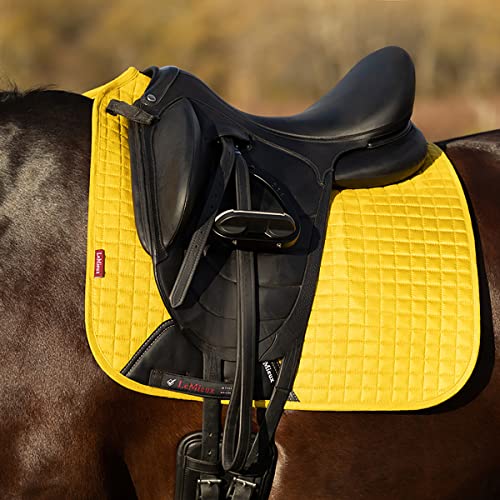 LeMieux Sillín Pad Luxury Square Suede in Size: Dressage Full. - Amarillo - Dressage Full