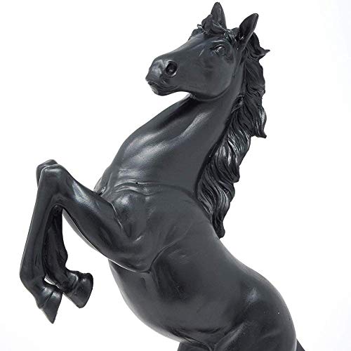 Lependor Estatua de Resina de Caballo de pie para la decoración del hogar Escultura de Adorno Animal Escultura Decorativa de estatuilla de Arte de Caballo de cría (Negro)