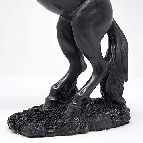 Lependor Estatua de Resina de Caballo de pie para la decoración del hogar Escultura de Adorno Animal Escultura Decorativa de estatuilla de Arte de Caballo de cría (Negro)