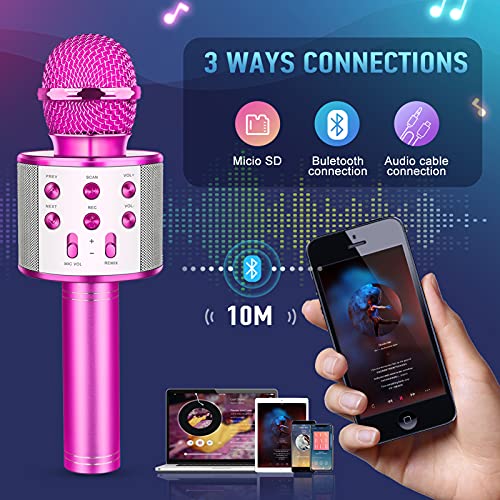 LetsGO toyz Regalos para Niña de 4-12 Años, Microfono Karaoke Bluetooth Juguetes para Niños de 4-12 Años Regalos Niña Dinámicos Juguetes para Niña de 4-13 Años Microfono Niña