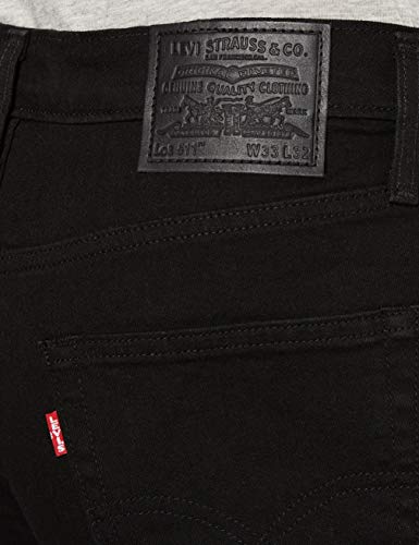 Levi's 511 Slim Fit Vaqueros, Negro (Nightshine X), 33W / 32L para Hombre