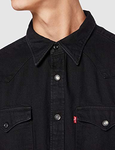 Levi's Barstow Western Standard Camisa, Black (Marble Black Denim Rinse 0002), Small para Hombre