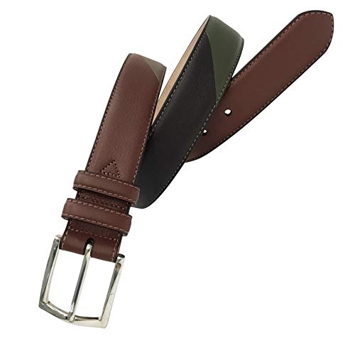 Leyva - Cinturón de piel de vaquetilla de hombre (110 cm)