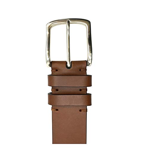 Leyva - Cinturón de piel de Vaquetilla de hombre (85 cm)