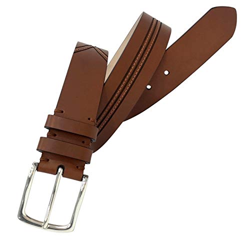 Leyva - Cinturón de piel de Vaquetilla de hombre (85 cm)