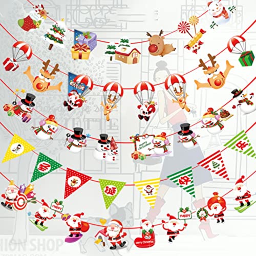 Li Li Na Shop Decoraciones para Árboles De Navidad Tirar De Banderas, Colgar Banderas, Banderas De Colores Y Banderines Bandera De Diseño De Ventana De Centro Comercial (Color : C, Size : 280CM*1)