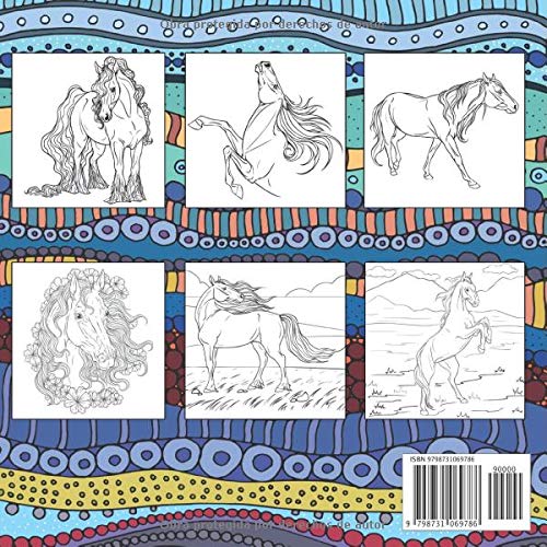 Libro para Colorear de Caballos: para niñas mayores de 12 años - Un regalo perfecto para que niñas y adultas den rienda suelta a su creatividad. Volumen 1