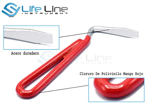 Lifeline Instruments Hoof Pick 5-1/2" Acero Duradero con Recubrimiento De Cloruro De Polivinilo Rojo