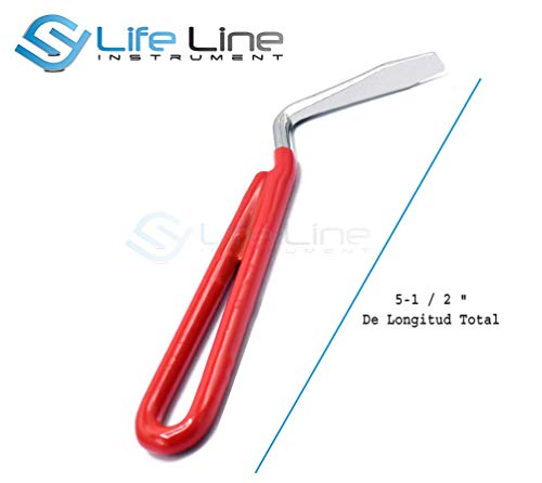 Lifeline Instruments Hoof Pick 5-1/2" Acero Duradero con Recubrimiento De Cloruro De Polivinilo Rojo