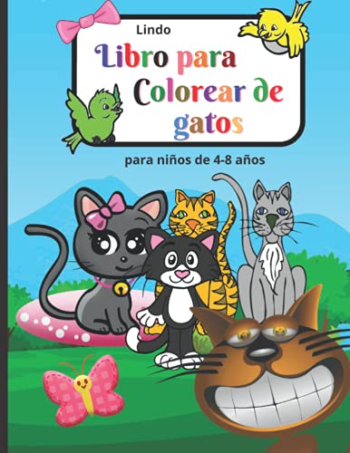 Lindo Libro para Colorear de gatos para niños de 4 a 8 años: libro de actividades libro de colorear de gato de halloween para niños pequeños amantes de los gatos